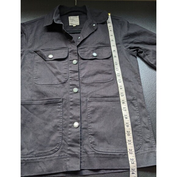 For Days Shirt Jacket Black Organic Cotton Relaxed Fit Pockets Collared XS - Picture 6 of 9